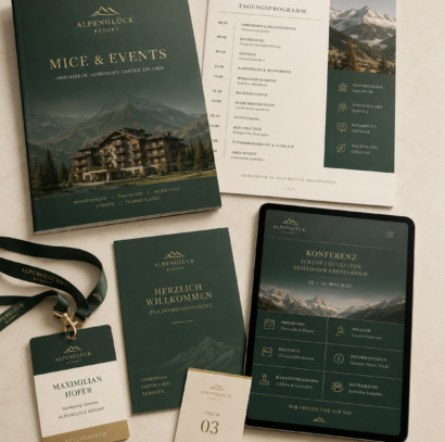 Broschüren und digitale Medien für Tagungen und Veranstaltungen im Hotel